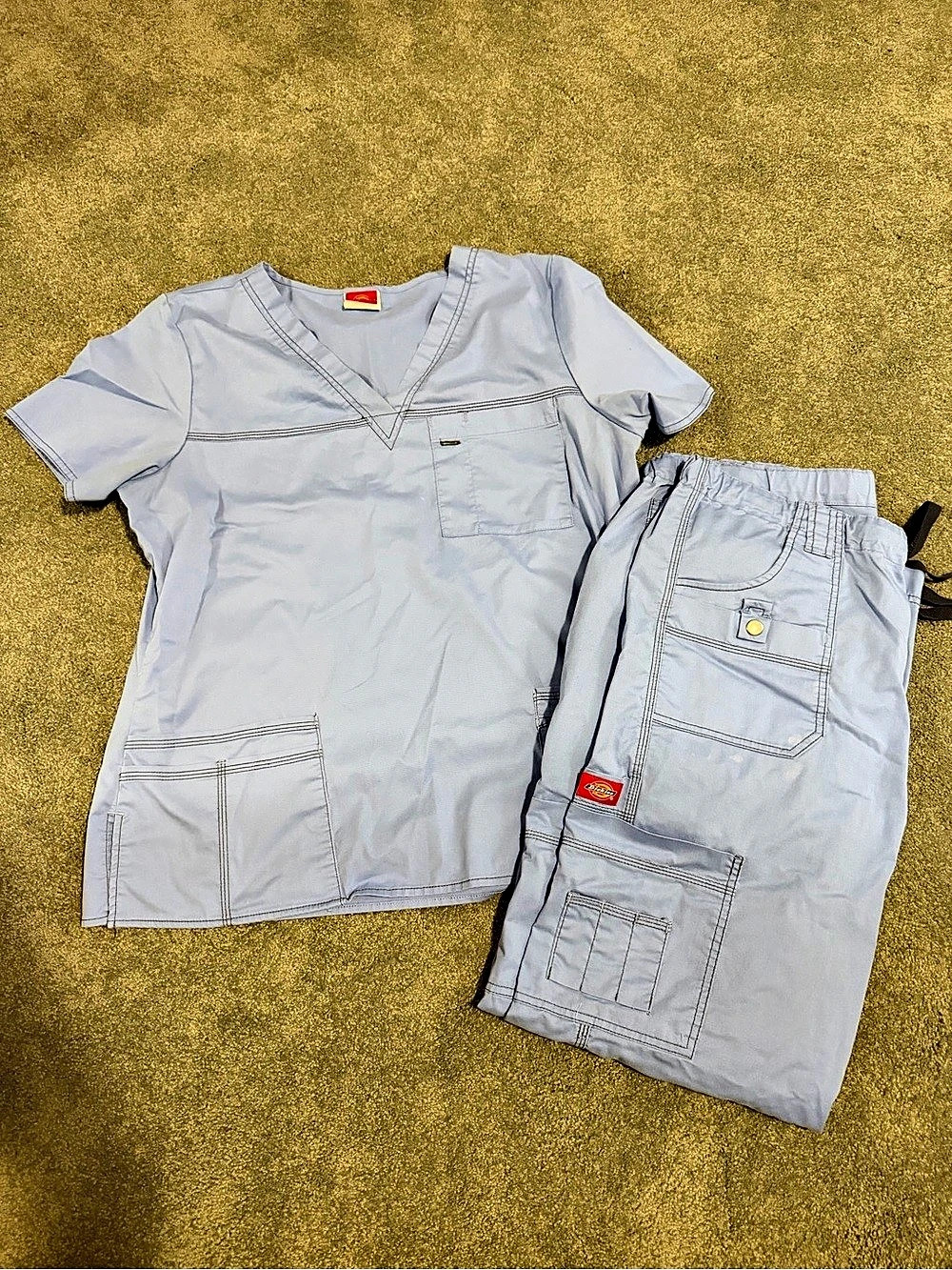 Dickies Cargo Style Scrub Set Light Blue